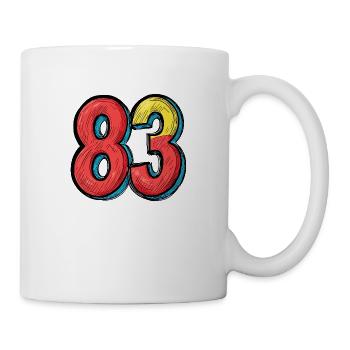 83 Zahl Comic - Tasse - Weiß - Rechts