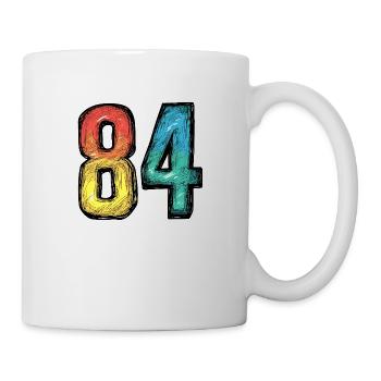 84 Zahl Comic - Tasse - Weiß - Rechts