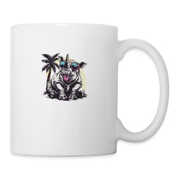Nashorn Insel Palme - Tasse - Weiß - Rechts