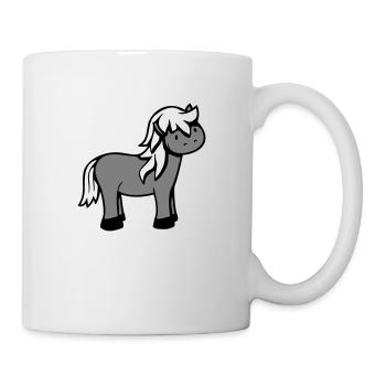 Pferd Süß Pony Fohlen Pferdemädchen Niedlich Comic - Tasse - Weiß - Rechts