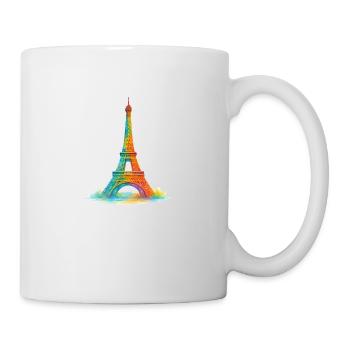 Eiffel Tower Paris Watercolor Painting - Mug - white - Right