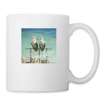 See You later Schriftzug 2 Vögel Stange Humor - Tasse - Weiß - Rechts