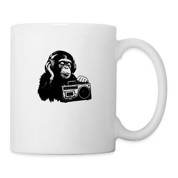 Monkey with cassette recorder - Mug - white - Right