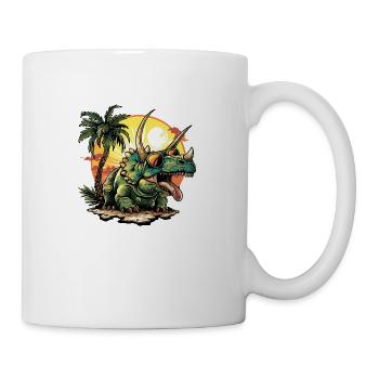 Dinosaurier triceratops Sommer - Tasse - Weiß - Rechts