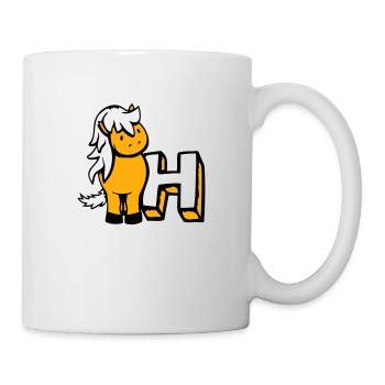 Cheval H Cheval Lettre ABC École d’apprentissage de l’anglais - Mug blanc - blanc - Droite