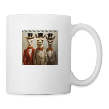 Anthropomorphic Surreal 3 Alpaca Men's Top Hat - Mug - white - Right