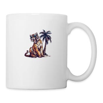 Tiger Insel Palme - Tasse - Weiß - Rechts