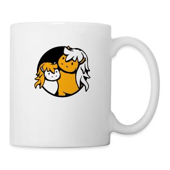 2 Cute Horses Child Family Mom Dad Mom Father - Mug - white - Right