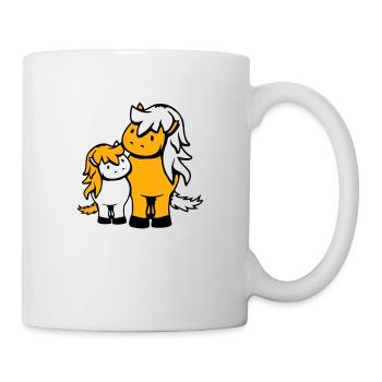 2 Süße Pferde Kind Familie Mama Papa Mutter Vater - Tasse - Weiß - Rechts