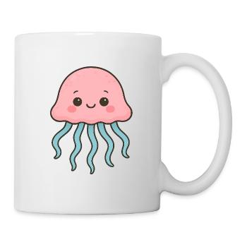 Niedliche Quallen Illustration - Tasse - Weiß - Rechts