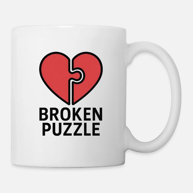 Verwirrtes Herz-Design - Tasse - Weiß