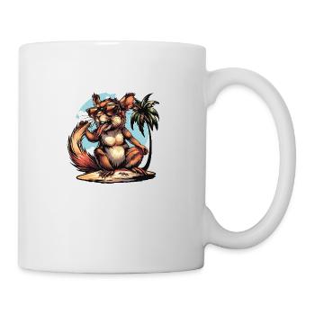 Eichhörnchen Insel Palme - Tasse - Weiß - Rechts
