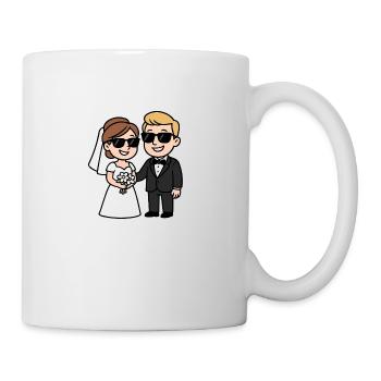 brautpaar ehepaar comic - Tasse - Weiß - Rechts
