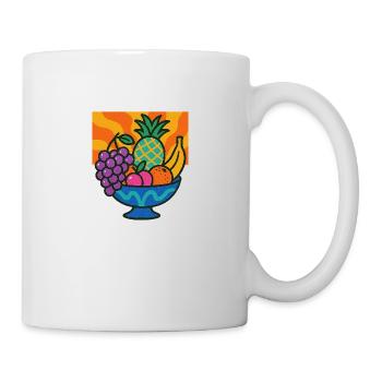 Dopamine Fruits – Bunter Obstschalen-Style - Tasse - Weiß - Rechts