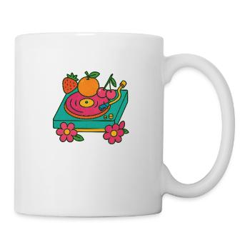 Fruity Sounds – Retro Plattenspieler - Tasse - Weiß - Rechts