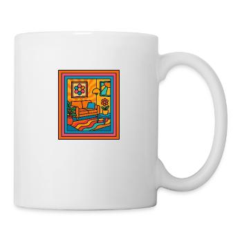 Dopamine Living Room – Retro Pop Art - Tasse - Weiß - Rechts