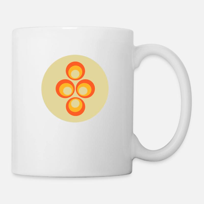 Années 70 Motif Rétro Hippie Fleurs Puissance - Mug blanc - blanc