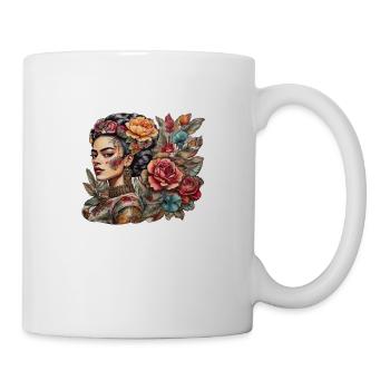 Mexiko Frau Volklore Tattoo - Tasse - Weiß - Rechts