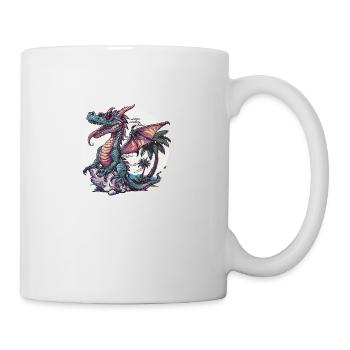 Drache Sommer Urlaub - Tasse - Weiß - Rechts