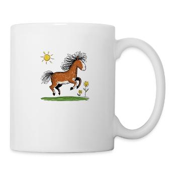 Süßes lächelndes Pferdchen für Kinder - Tasse - Weiß - Rechts