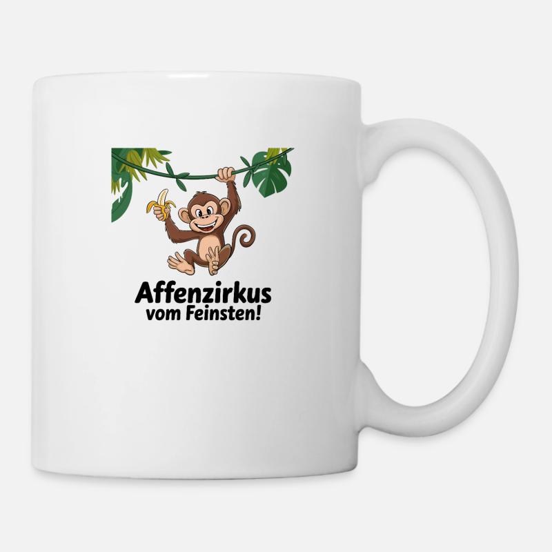 Le cirque des singes à son meilleur – Funny Monkey - Mug blanc - blanc