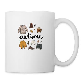 Autumn Vibes – Cozy Herbstillustration. - Tasse - Weiß - Rechts