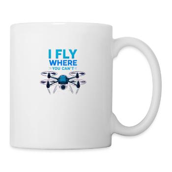 I Fly Where You Can’t – Neon Drohnenpilot - Tasse - Weiß - Rechts