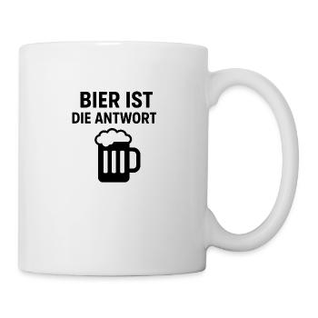 Bier ist die Antwort - Tasse - Weiß - Rechts