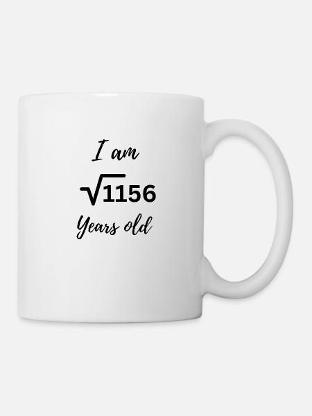 34 Jahre – Statement-Zahlendesign zum Geburtstag - Tasse - Weiß