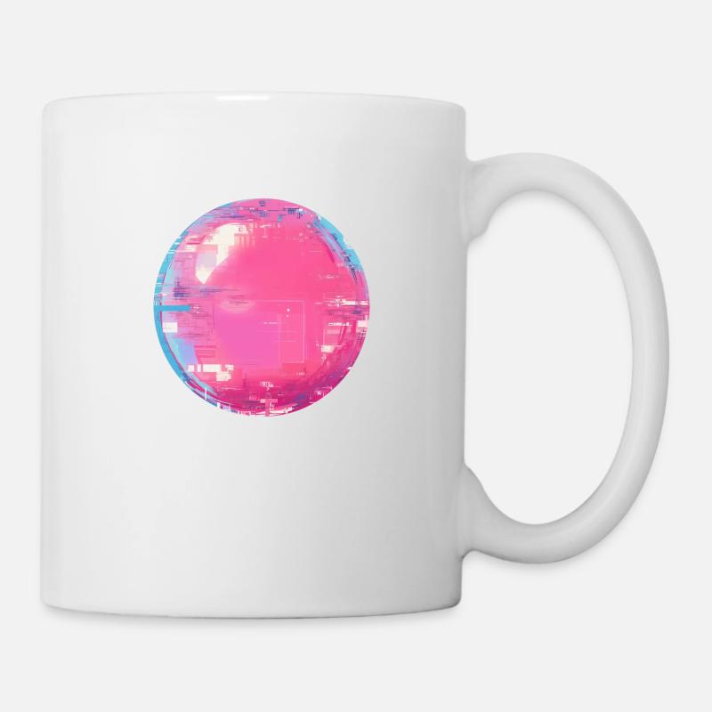Retro Y2K Glitch Pixel Shirt – Neon Tech Vibes - Mug - white