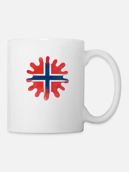 norwegen fahne farbklecks klecks - Tasse - Weiß