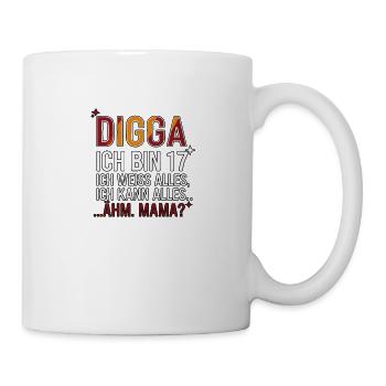Digga, j’ai 17 ans, je sais tout, je peux tout faire ! - Mug blanc - blanc - Droite