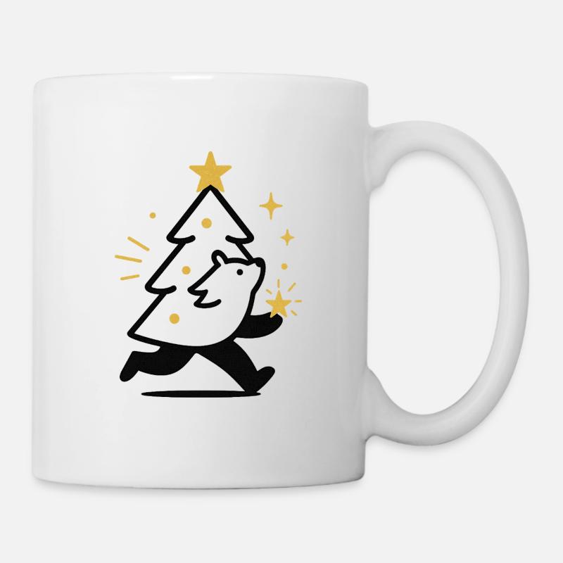 Christmas Wolf and Star Tree - Mug - white