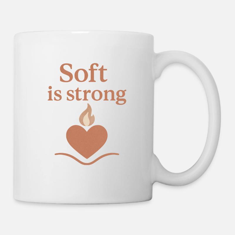 Soft ist stark Herzfeuer - Tasse - Weiß
