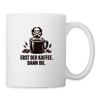 Kaffee Geschenk lustiger Spruch Kaffeeliebhaber  - Tasse - Weiß - Rechts