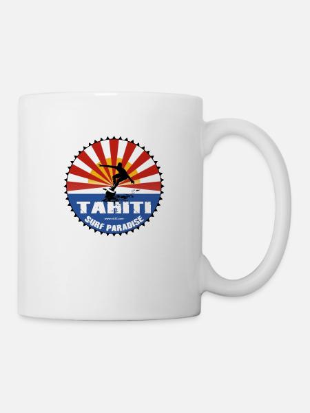 surf tahiti - Mug blanc - blanc