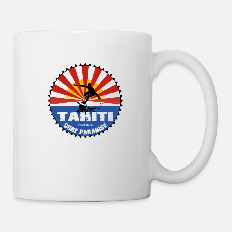 surf tahiti - Mug blanc - blanc