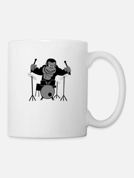 Gorilla Drummer - Tasse - Weiß