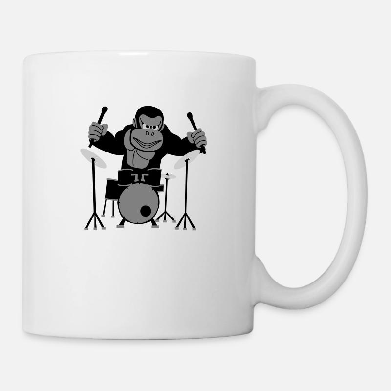 Gorilla Drummer - Tasse - Weiß