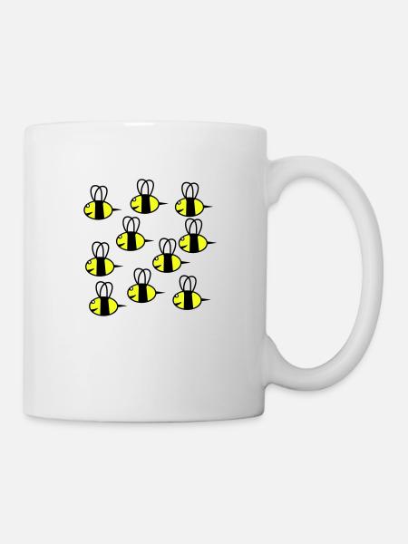 swarm of friendly bees - Mug - white