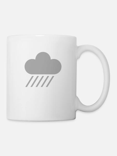 weather symbol - cloud & rain - Mug - white