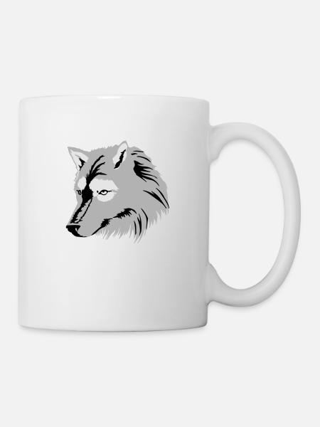 Loup / Wolf (3c) - Mug blanc - blanc