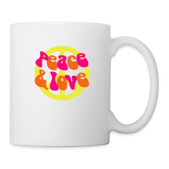 Peace and Love - Tasse - Weiß - Rechts