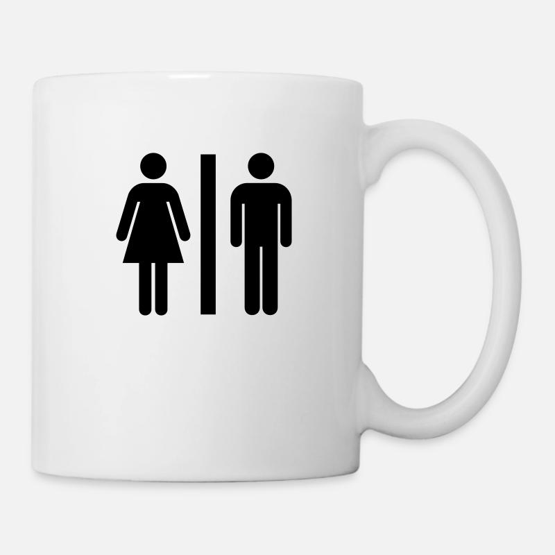 Toilette,Homme,Femme,Amour - Mug blanc - blanc