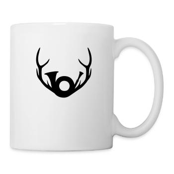 Geweih und Jagdhorn - Tasse - Weiß - Rechts