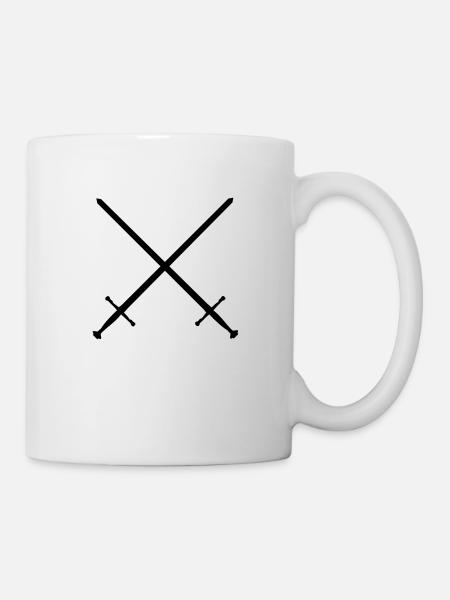 gekreuzte Schwerter - Tasse - Weiß