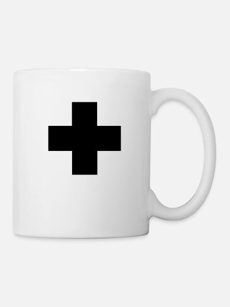 Première Croix de l'aide - Mug blanc - blanc