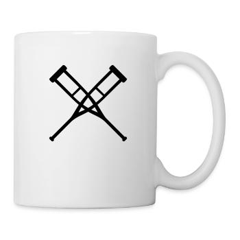 Krücken gekreuzt - Tasse - Weiß - Rechts