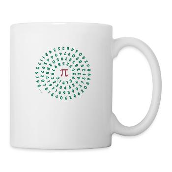 Kreiszahl pi (enge Spirale, 2c) - Tasse - Weiß - Rechts