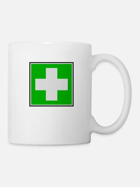Erste-Hilfe-Kreuz - Tasse - Weiß